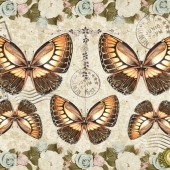 Переводная декупажная карта  Тропические бабочки